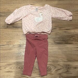 Pink Baby Outfit with Swan Design